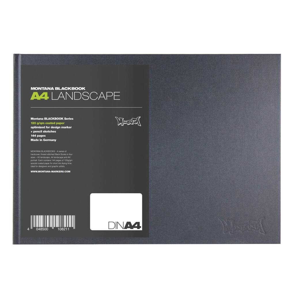 Custom A4 Landscape Black Sketchbook Pink Pig